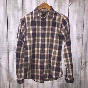 Filson Scout Shirt Womens Small Green Purple Plaid Long Sleeve Button Up Outdoor